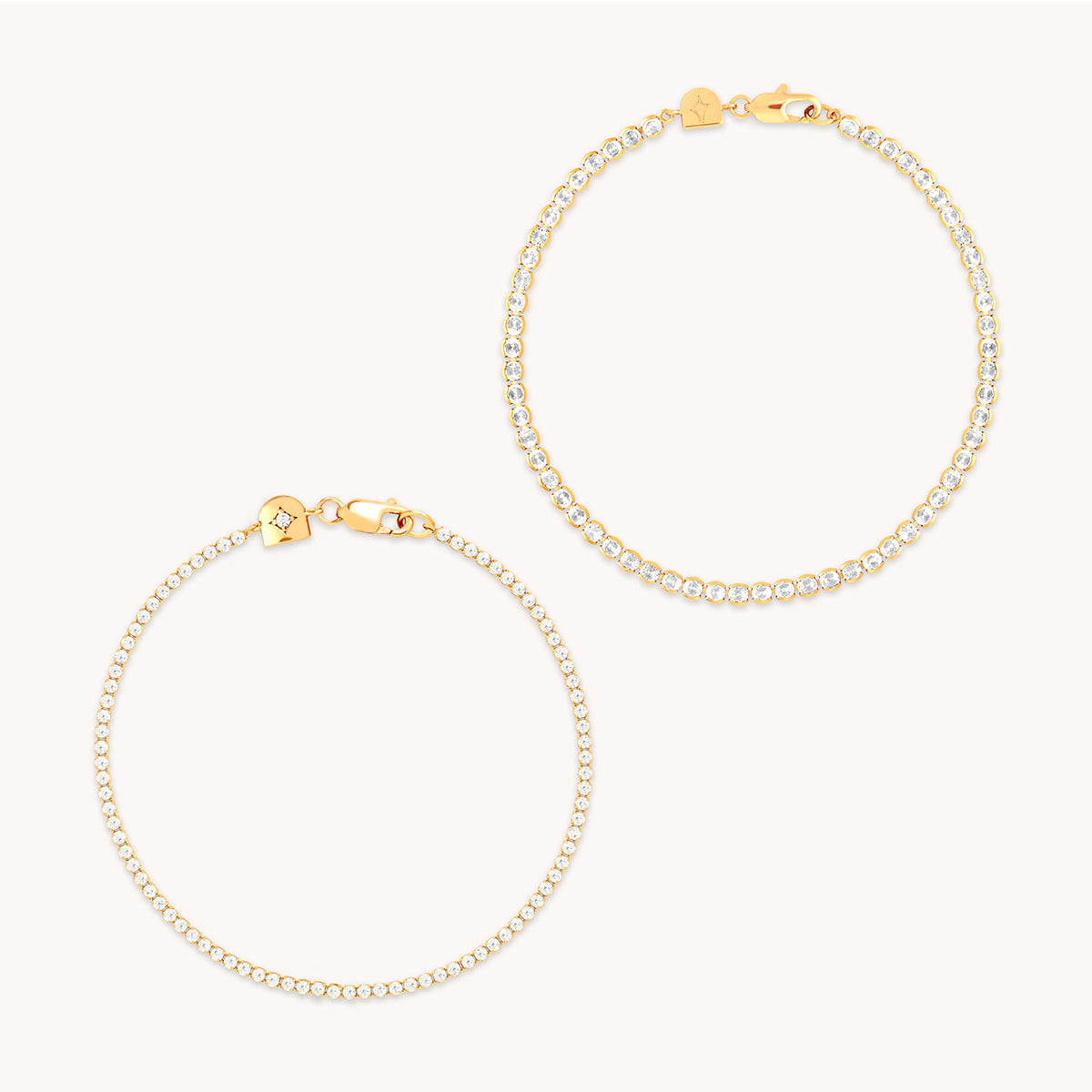 Tennis Bracelet Stacking Set - Gold