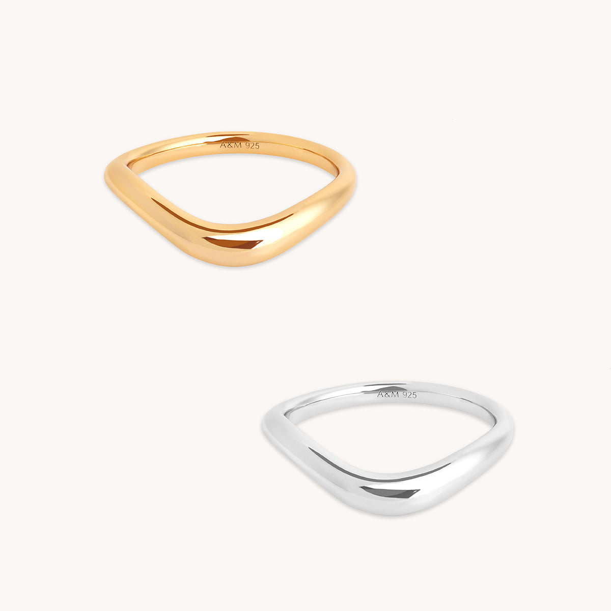 Wave Ring Stacking Set - Mixed Metal