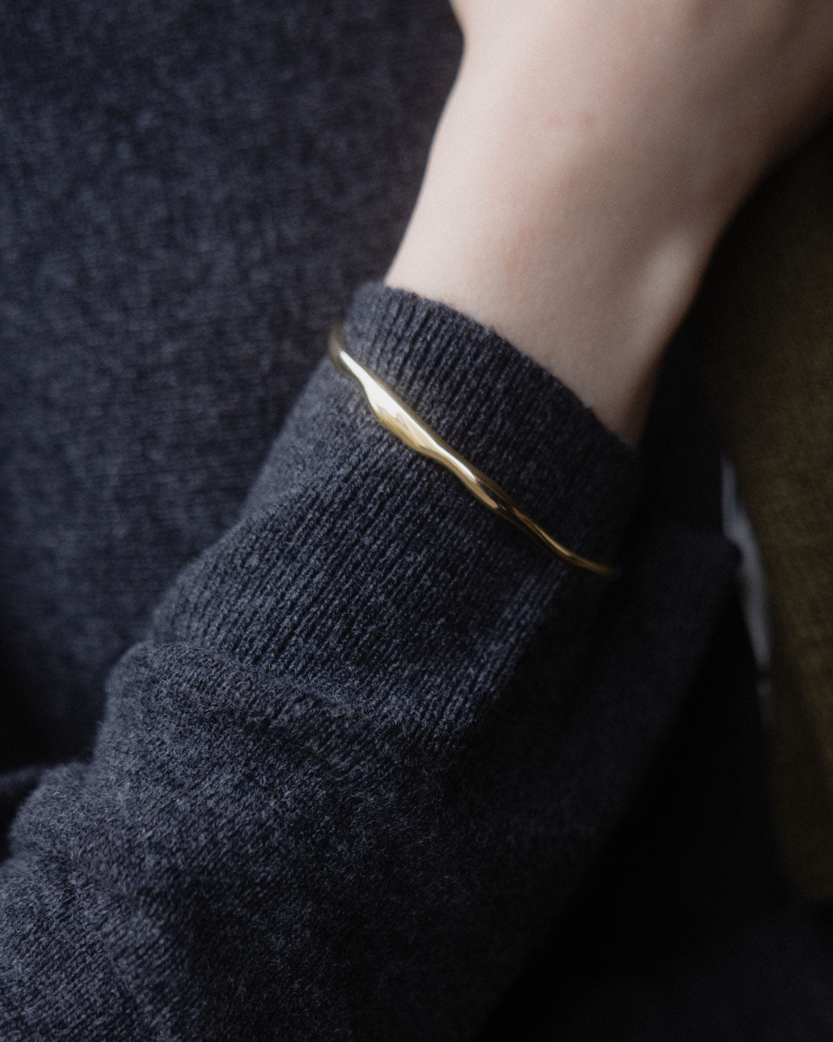 Wide Ripple Bracelet - Gold Plated