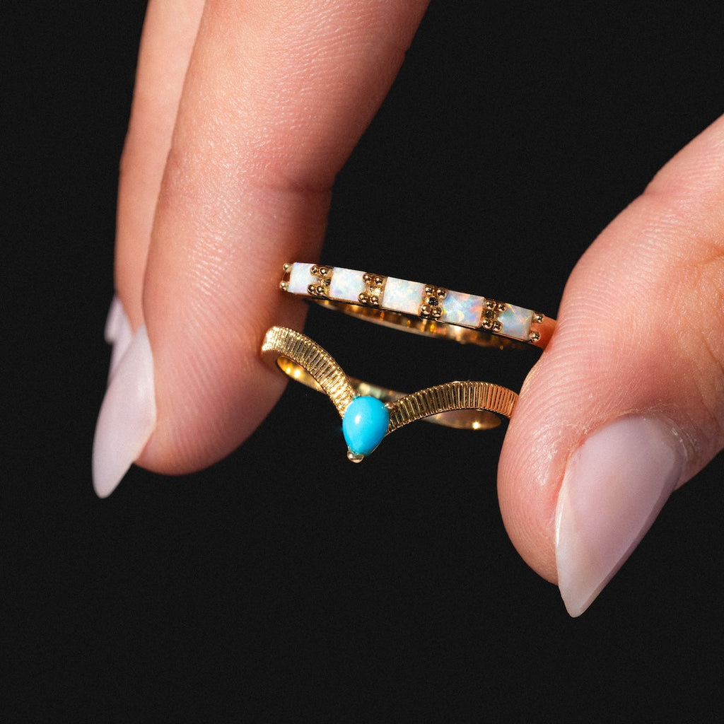 Gem Drop Textured Stacking Ring