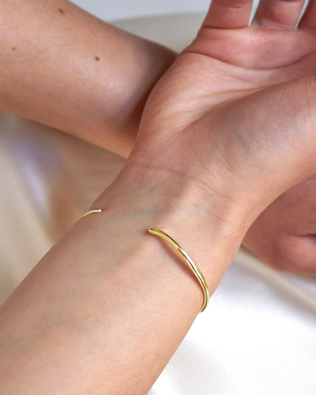 Wide Ripple Bracelet - Gold Plated