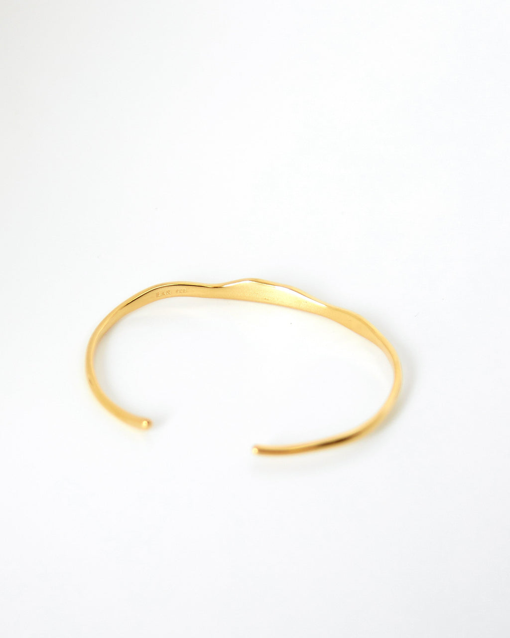 Wide Ripple Bracelet - Gold Plated