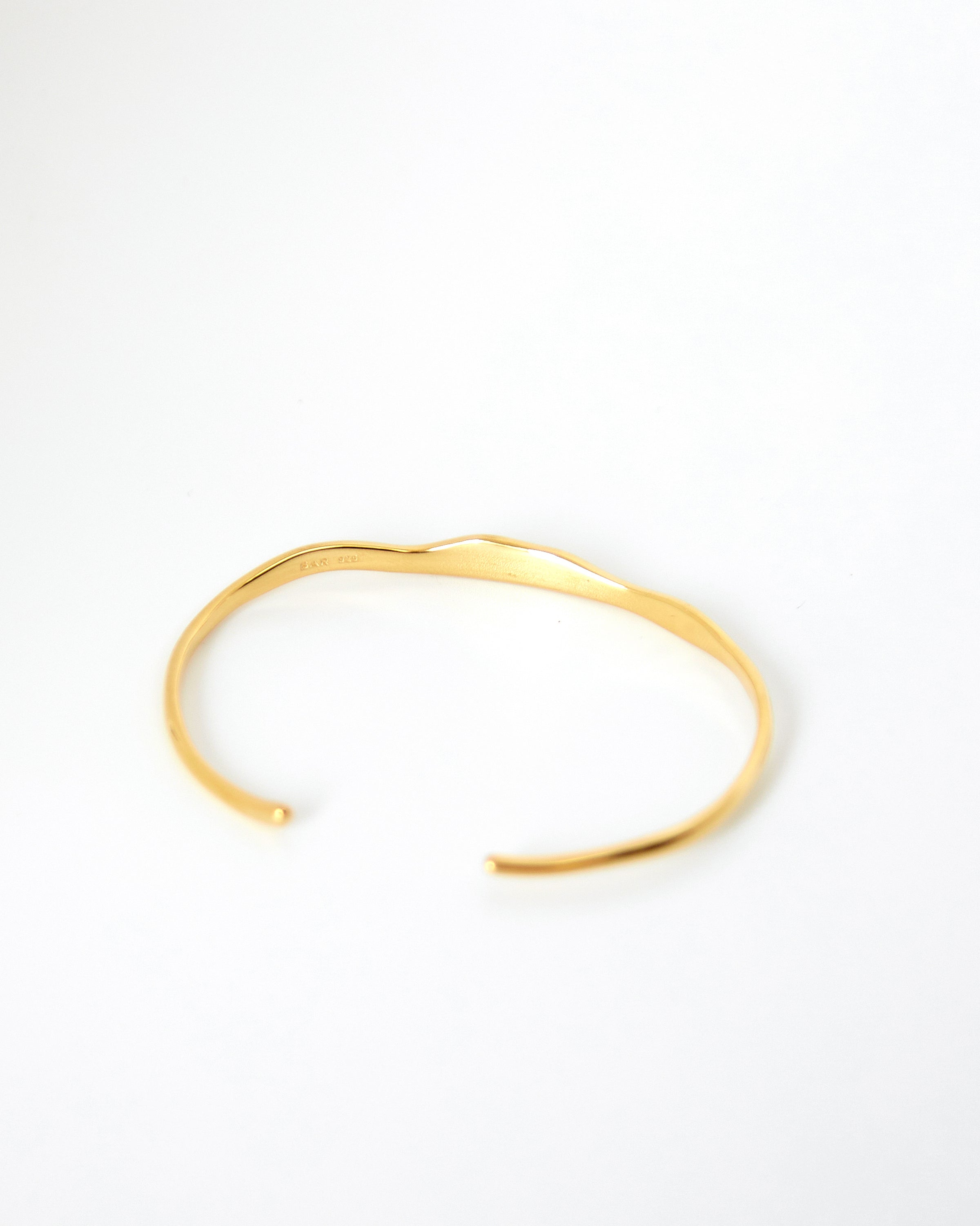 Wide Ripple Bracelet - Gold Plated