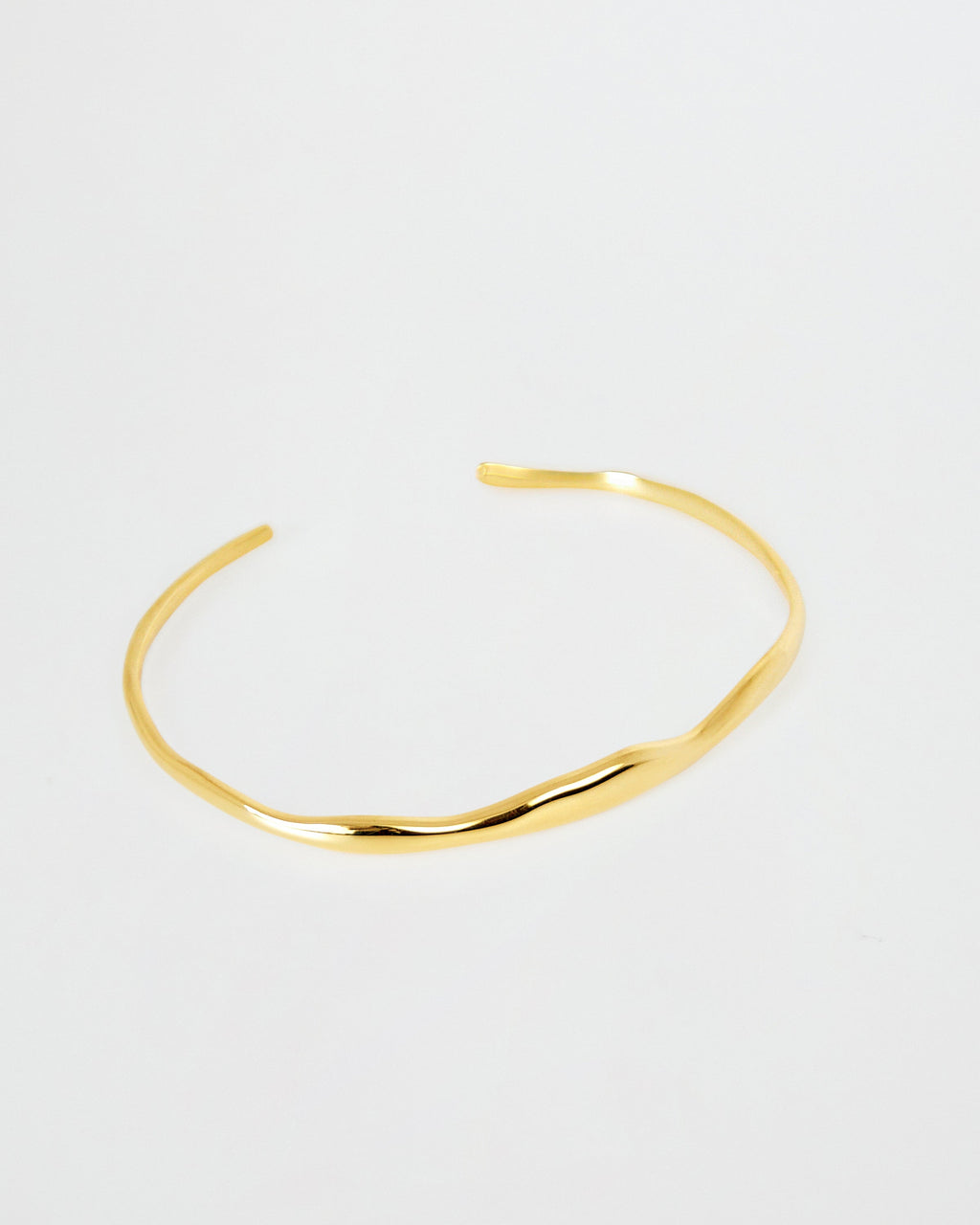 Wide Ripple Bracelet - Gold Plated