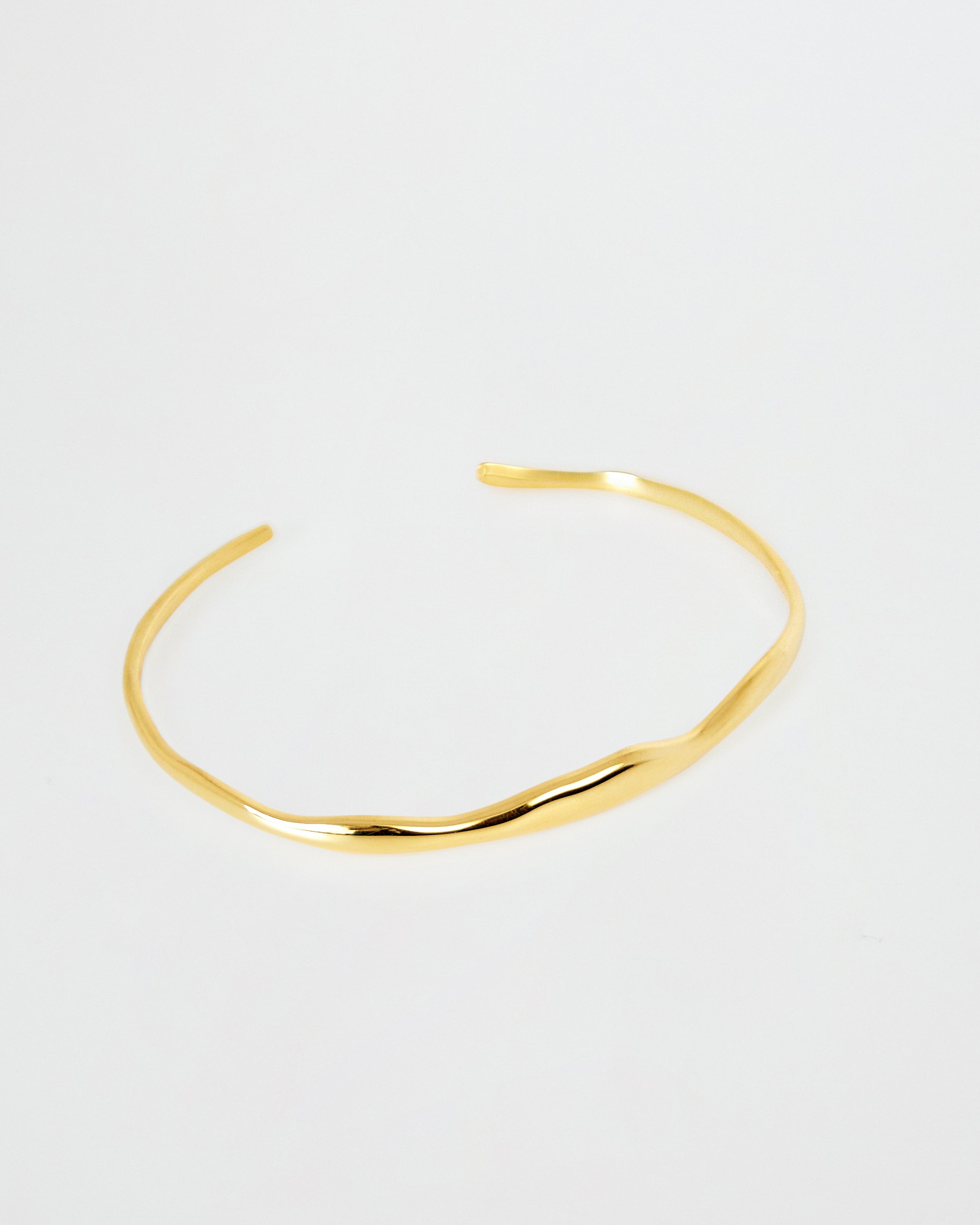 Wide Ripple Bracelet - Gold Plated