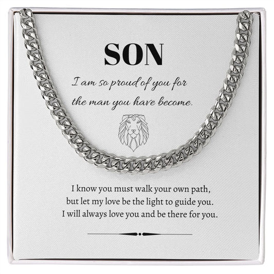 To My Son. Cuban Chain (OREO + LUX BOX + LENGTH EXTENSION). To Son From Mom or Dad. Birthday, Graduation, Christmas