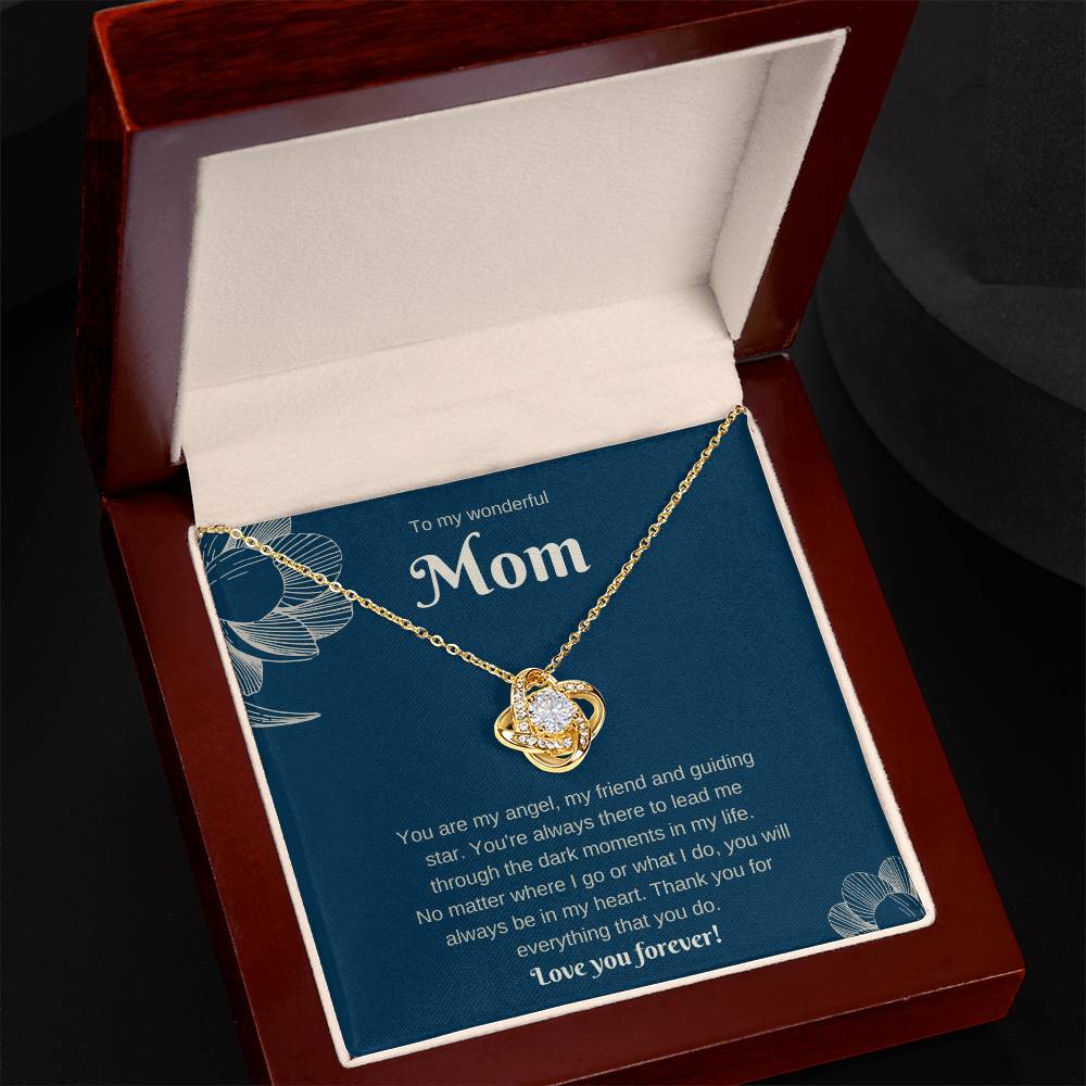 To My Wonderful Mom. Love Knot Necklace.Love You Forever