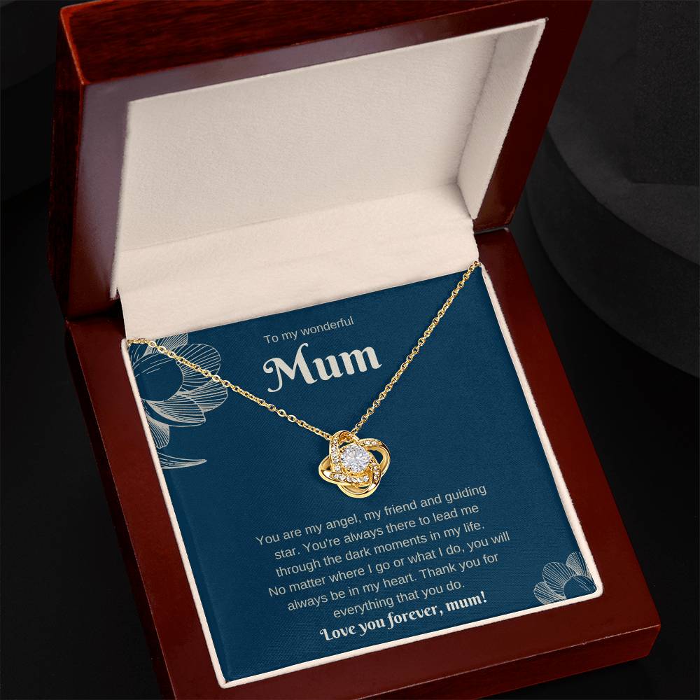 To My Wonderful Mum. Love Knot Necklace