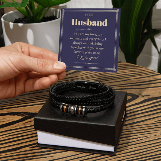 To My Husband. Love You Forever Bracelet. Anniversary Birthday Gift for Him, Valentines, Fathers Day ,Christmas