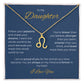 To My Daughter. Zodiac Symbol Necklace. Birthday, Wedding, Graduation, Christmas