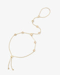 Mojave Hand Chain - Gold and White Stones