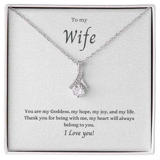 To my Wife. Alluring Beauty Necklace (Yellow & White Gold Variants) My Heart Will Always Belong to You