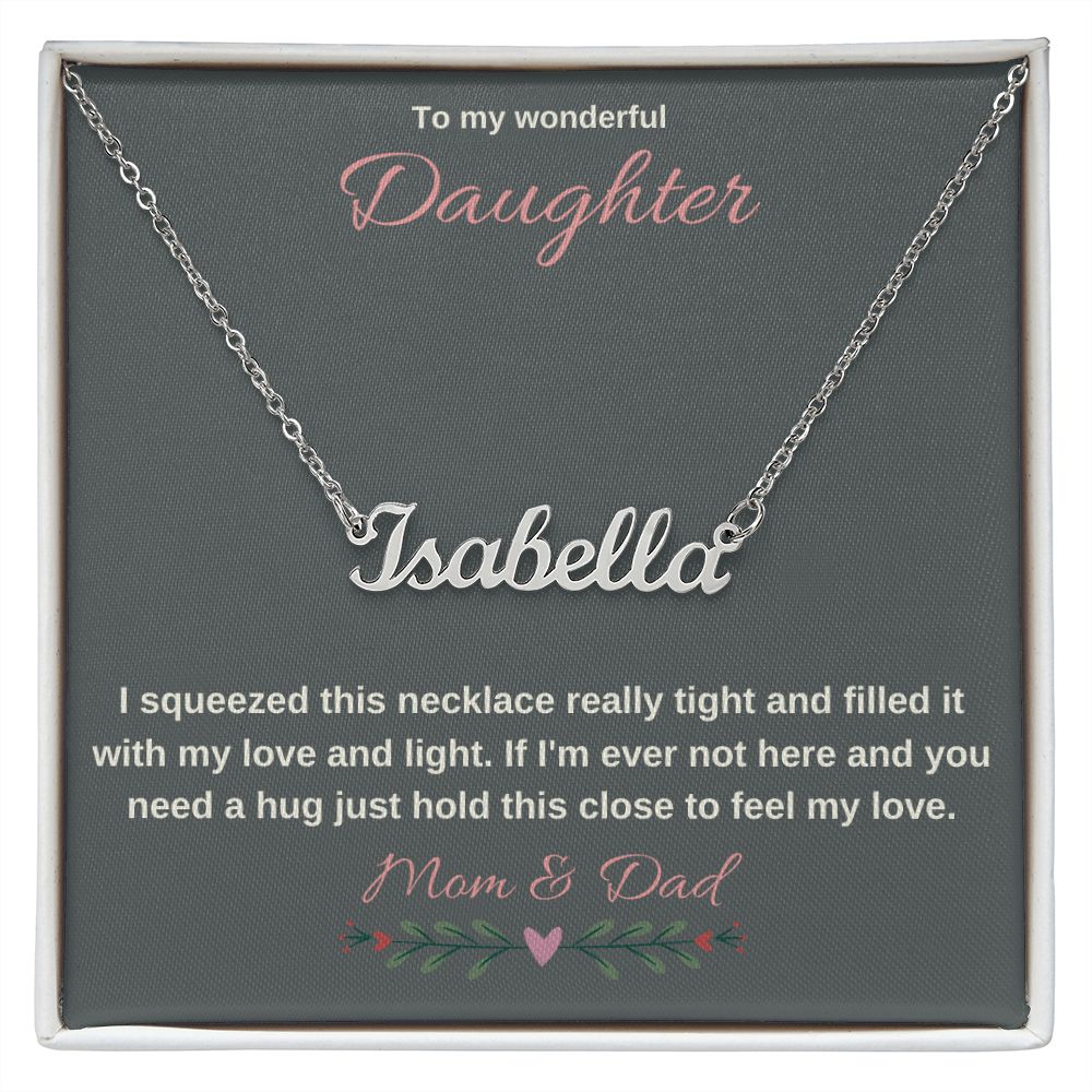 To My Daughter. Personalized Name Necklace