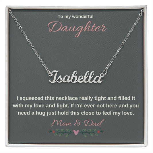 To My Daughter. Personalized Name Necklace