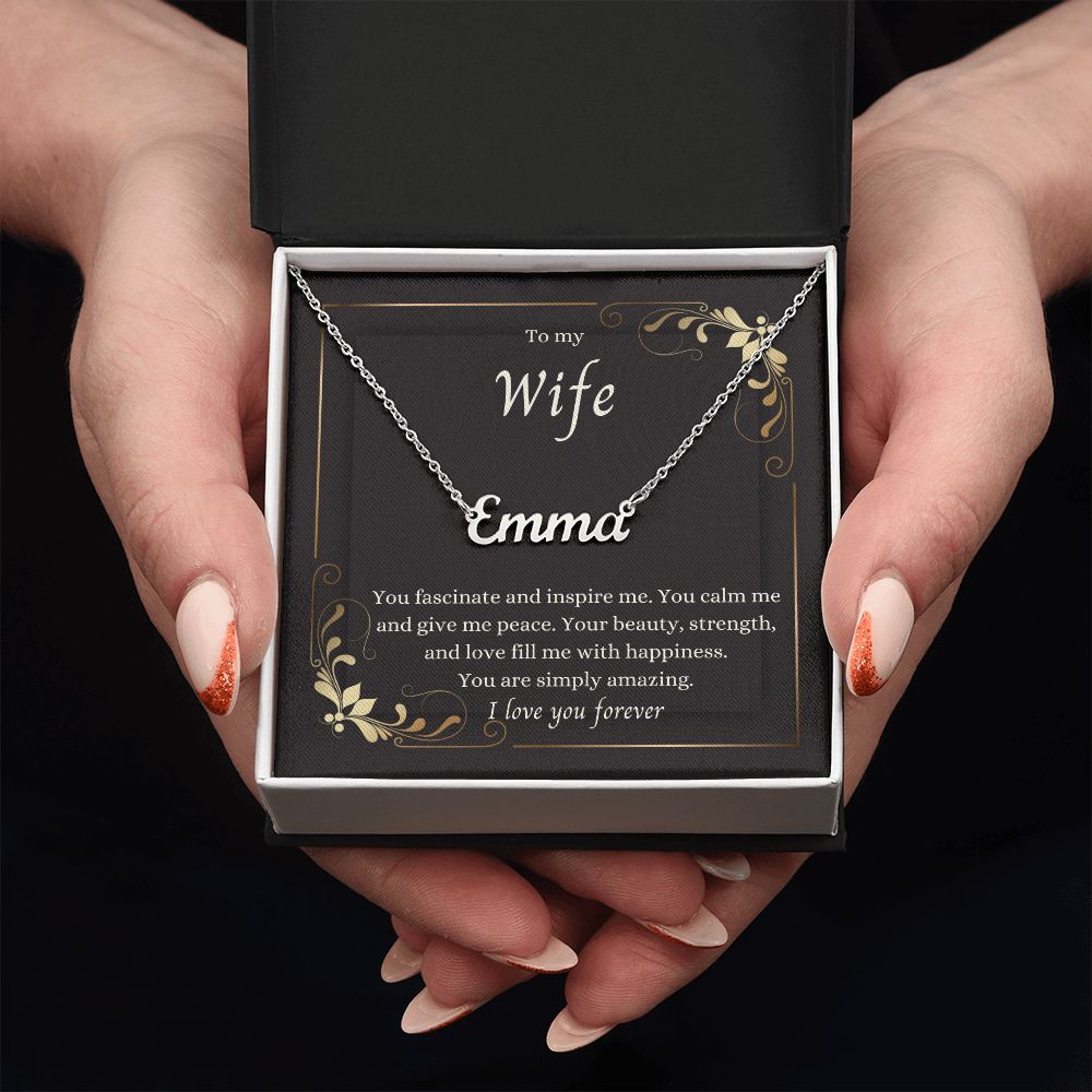 To my Wife. Personalized Name Necklace