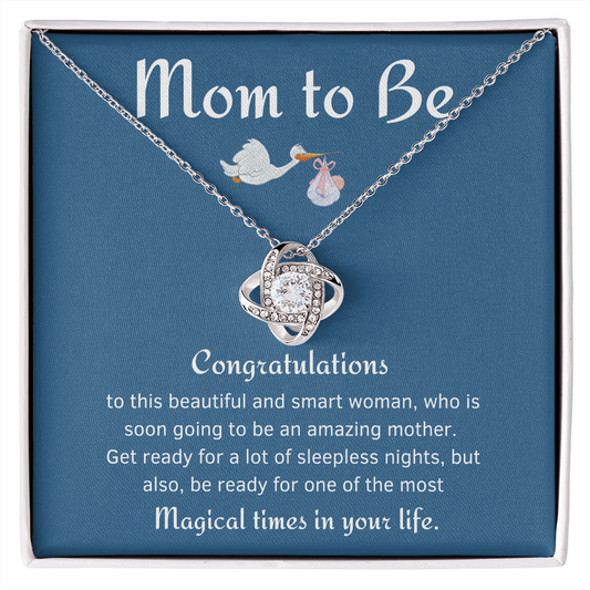 Congratulations Mom to Be. Love Knot Necklace. Pregnancy Jewelry Gifts for Women, Gifts for Expecting Mothers, Baby Shower, New Mom Gifts Ideas. Gifts for New Mom.