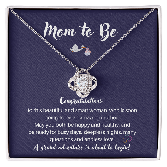 Mom To Be. Love Knot Necklace. Gifts for Mom, Baby Shower,  New Mom gifts Ideas, Gifts for Expecting Mothers, Necklaces for Women, Gift for Mama to Be, Mom Jewelry